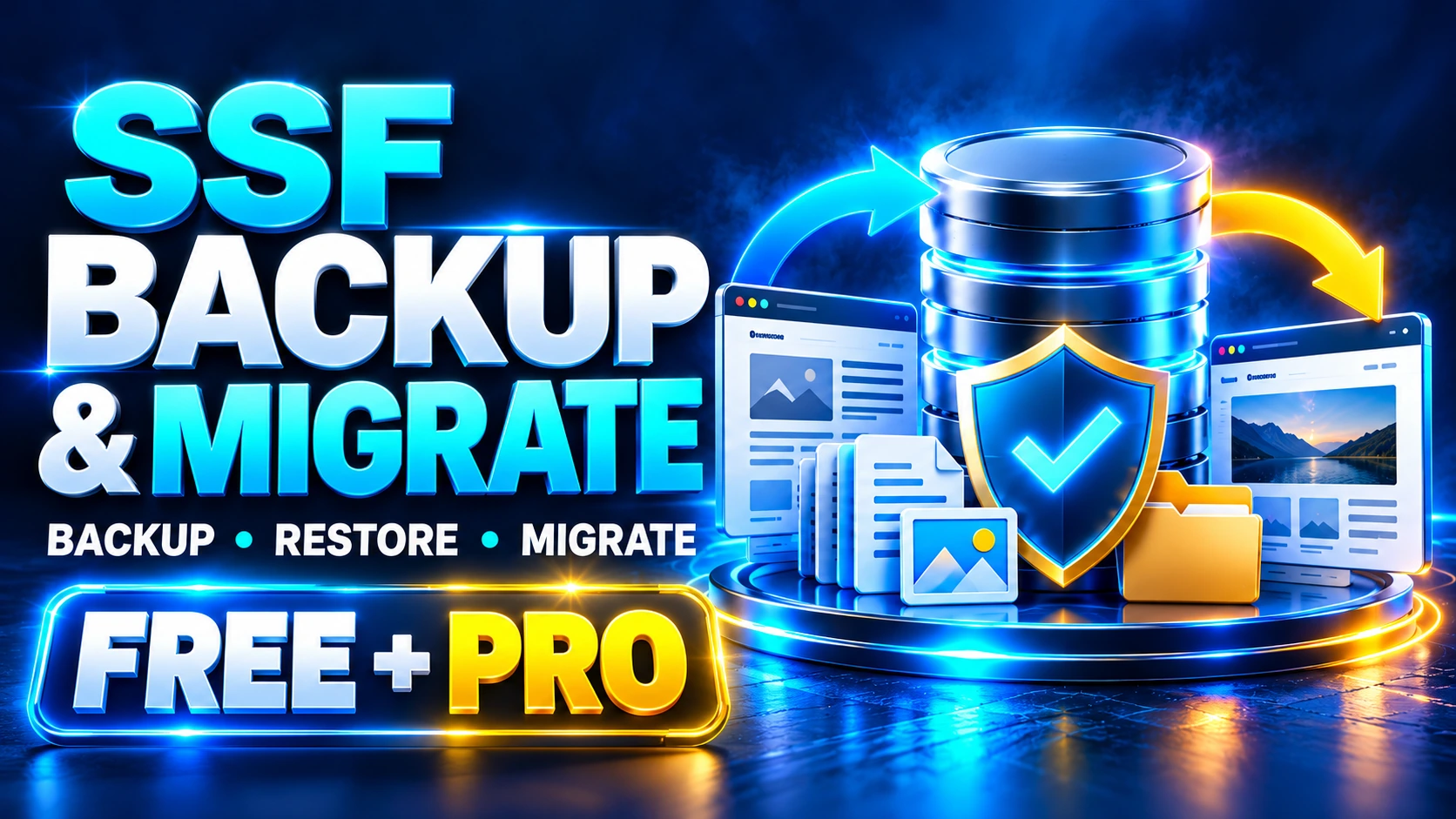 SSF Backup & Migrate backup, restore and migrate — free and pro tutorial cover