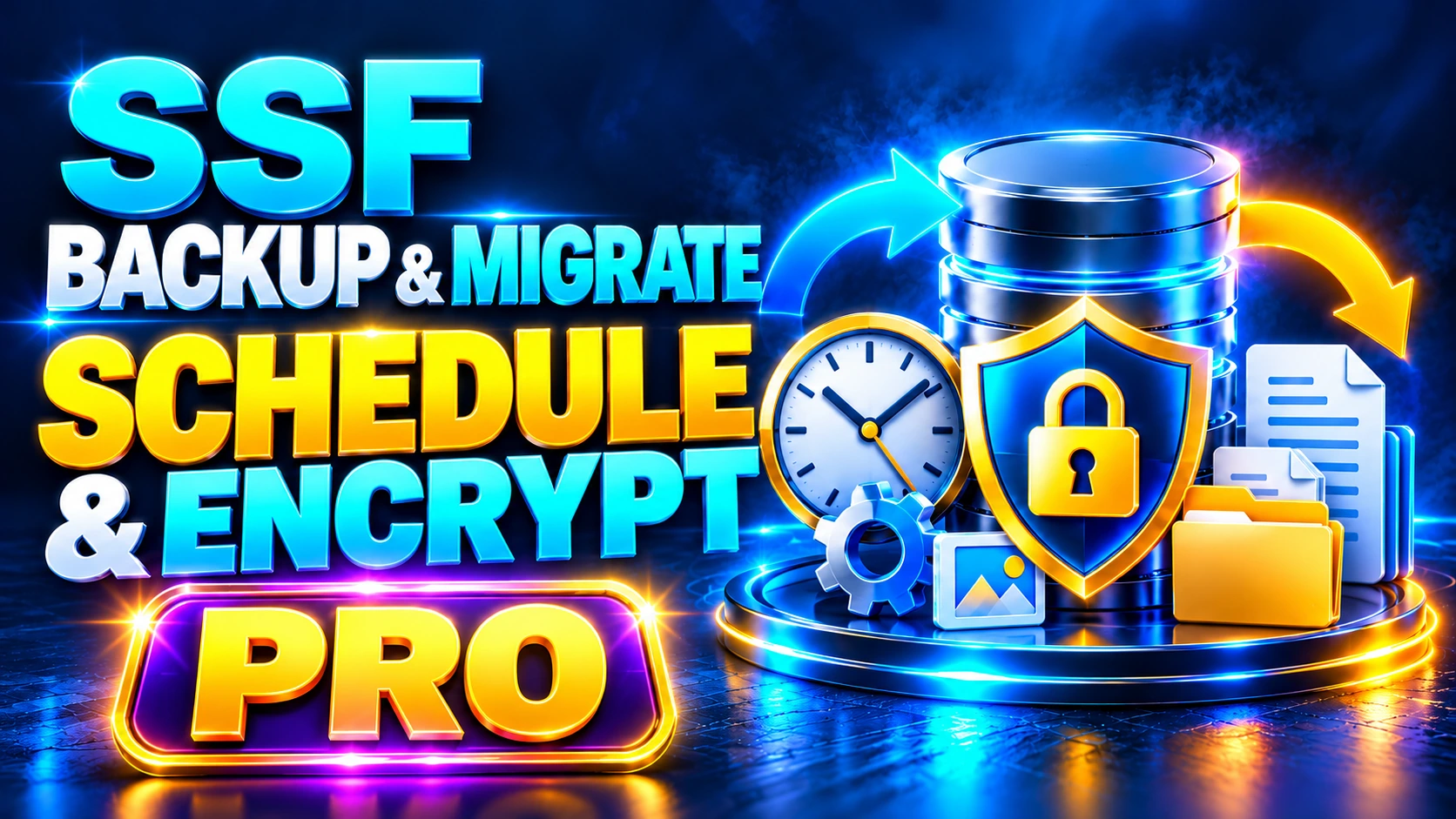 SSF Backup & Migrate schedule and encrypt — pro tutorial cover