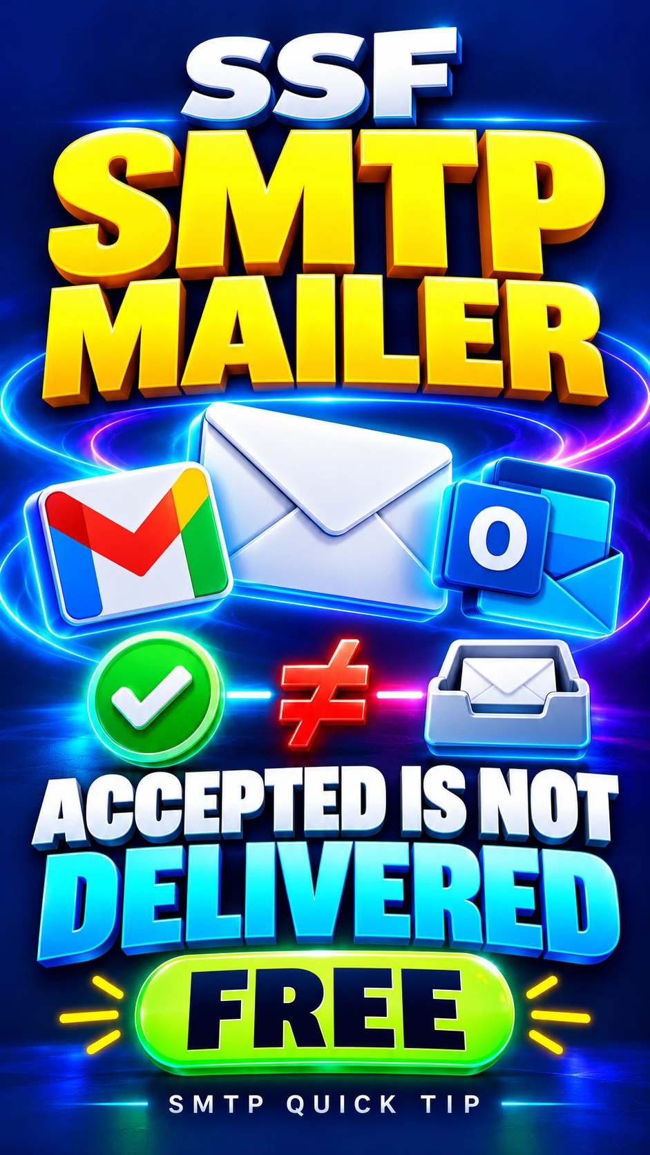 SSF SMTP Mailer FREE quick tip: accepted is not delivered