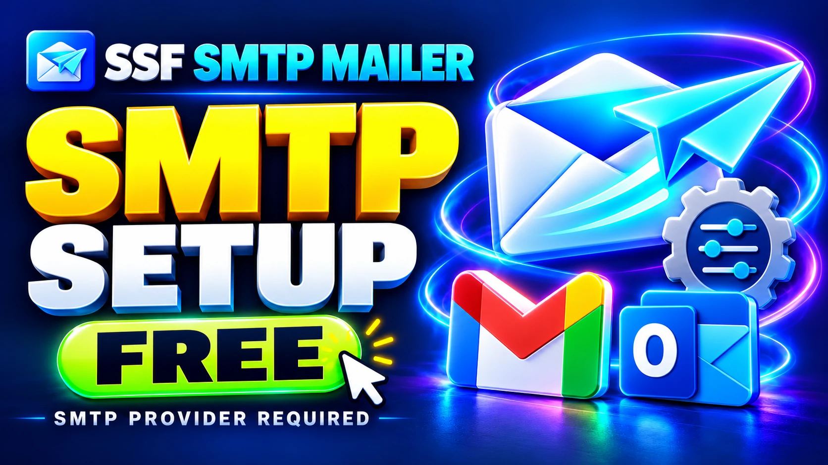 SSF SMTP Mailer Free tutorial: SMTP setup, sender settings and controlled test email